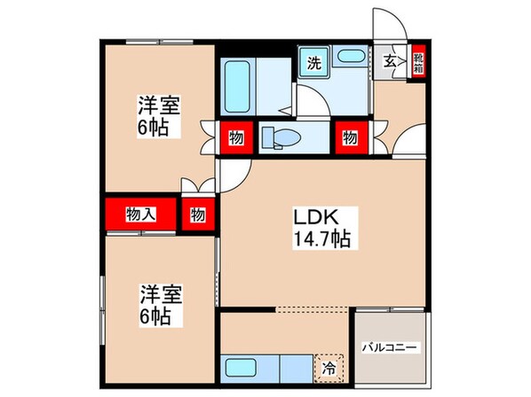 ルミナス北田園の物件間取画像